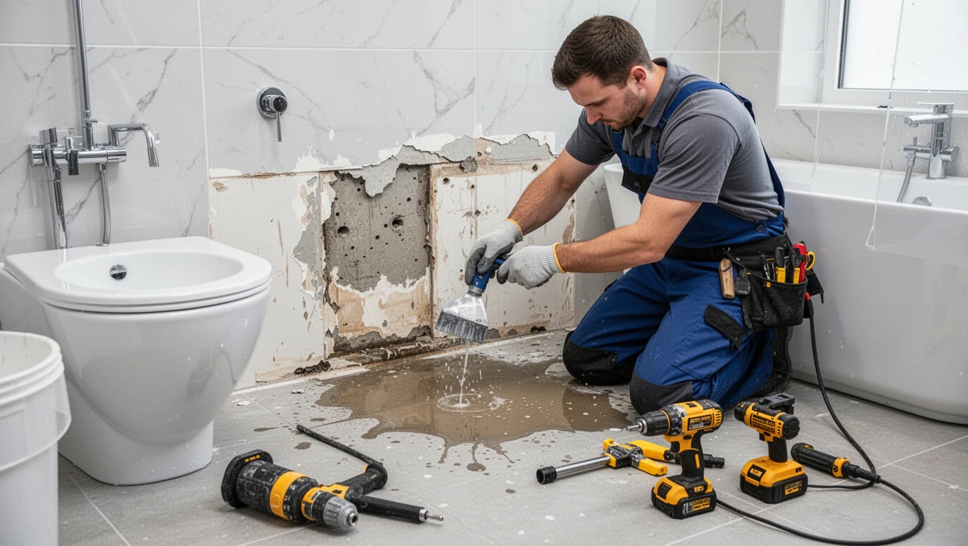 Bathroom Water Damage Repair